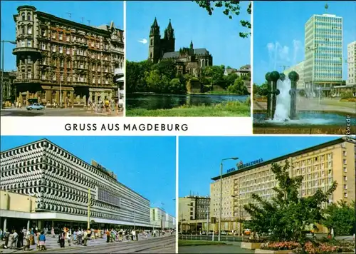 Magdeburg Hasselbachplatz, Blick zum dom, Centrum Warenhaus 1975
