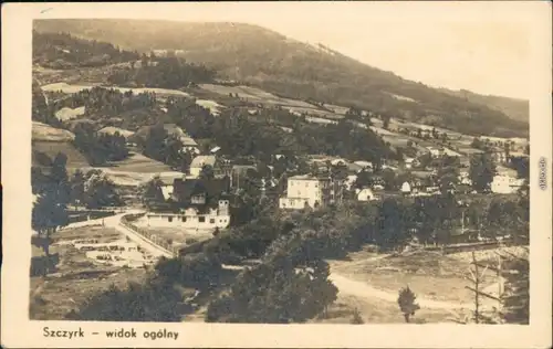 Ansichtskarte Schirk Szczyrk Blick auf die Stadt Beskieden Oberschlesien 1955
