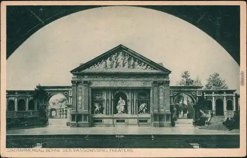 Ansichtskarte Oberammergau Passionstheater/Passionsspielhaus - Bühne 1932 