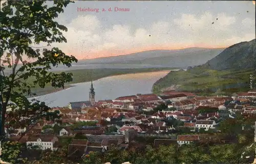 Ansichtskarte Hainburg (Donau) Bick auf die Stadt 1908 
