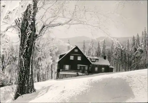 Ansichtskarte Krummhübel Karpacz Baude in Winterlandschaft 1981