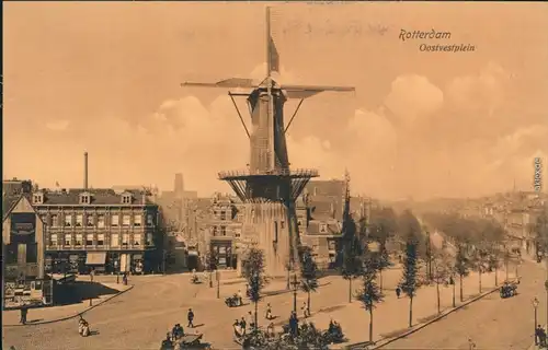 Ansichtskarte Rotterdam Rotterdam Windmühle - Oostvestplein 1911 