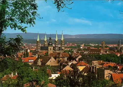 Ansichtskarte Bamberg Panorama-Ansicht mit Kirche im Zentrum 1987