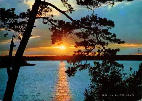 Ansichtskarte Berlin Sonnenuntergang an der Havel 1985