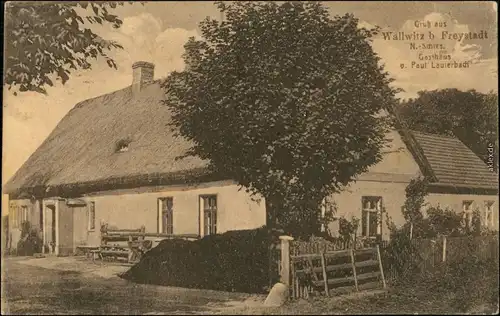 Ansichtskarte Wallwitz b Freystadt Drwalewice Partie am Gasthaus  Kożuchów 1922