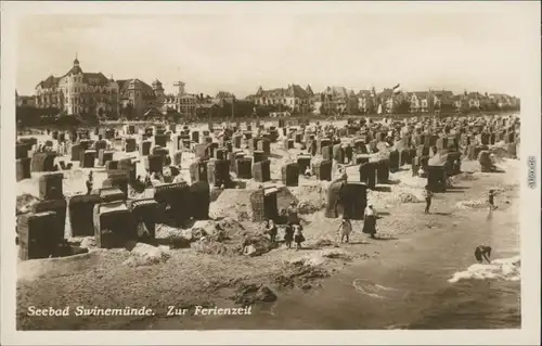 Ansichtskarte Swinemünde Świnoujście Strand 1930