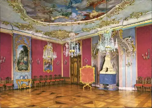 Rudolstadt Staatliche Museen Heidecksburg: Roter Saal Ansichtskarte 1987