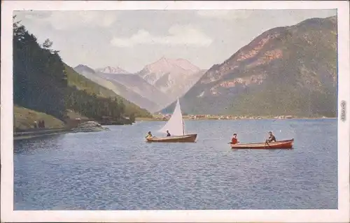 Ansichtskarte Pertisau-Eben am Achensee Panorama Segelboote 1915