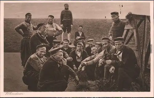 Ansichtskarte Edam-Volendam Fischer am Hafen 1930