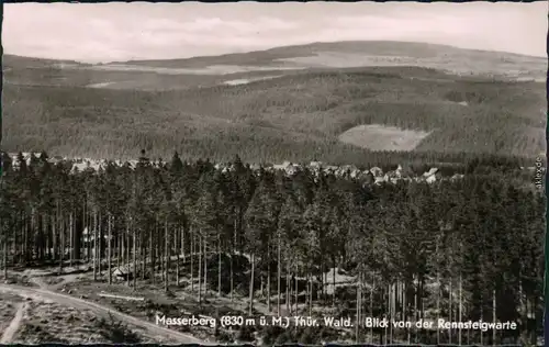 Ansichtskarte Masserberg Blick von der Rennsteigwarte 1961