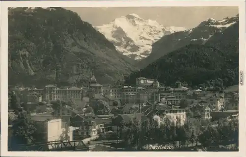 Ansichtskarte Interlaken Panorama-Ansicht mit Bergmassiv 1930
