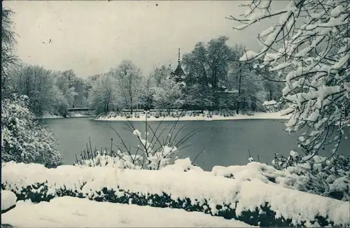 Ansichtskarte Dresden Winterbild aus dem Großen Garten 1913