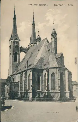 Ansichtskarte Köthen Partie an der Jacobskirche 1914