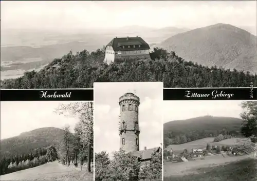 Ansichtskarte Oybin Hochwald/Hvozd mit Hochwaldbaude, Kammweg, Hain 1973