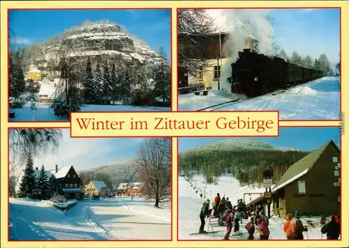 Zittau Winter im Zittauer Gebirge - Berg Oybin, Schmalspurbahn, Buchberg, Lausche 1995