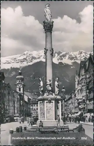 Ansichtskarte Innsbruck Maria Theresienstraße mit Nordkette 1952