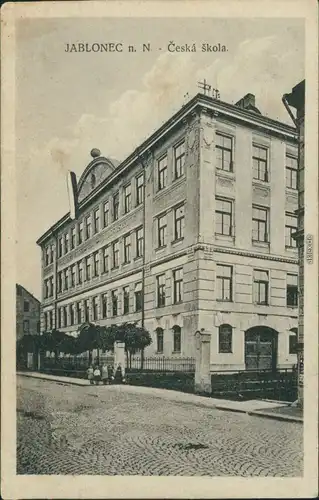 Gablonz (Neiße) Jablonec nad Nisou Ceska Skola/Straßenpartie -  1921