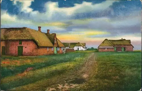 Ansichtskarte Westerland-Gemeinde Sylt Alte Nordfriesenhäuser 1910