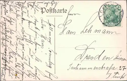 Postcard Sallmow Żelmowo Partie am Schloß b  	Łobez Labes Pommern 1912