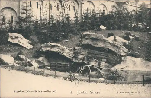 Postkaart Brüssel Bruxelles Jardin Suisse - EXPO 1910 