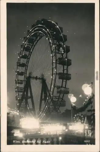 Ansichtskarte Prater-Wien Prater - Riesenrad bei Nacht 1932 