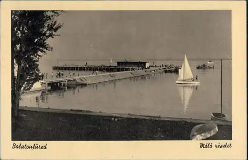 Postcard Balatonfüred Hafen Anlegestelle 1940