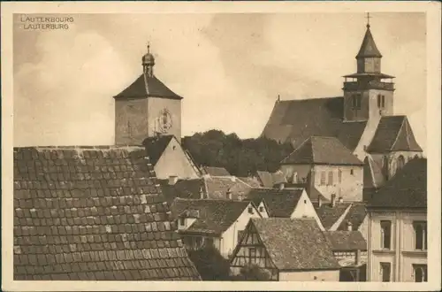 CPA Lauterburg Lauterbourg Blick über die Dächer der Stadt 1924 