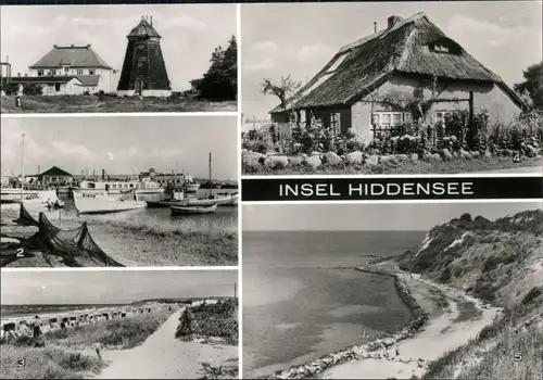 Vitte-Hiddensee Hiddensjö, Hiddensöe Vitte Hafen, Strand, Blaue Scheune 1978 