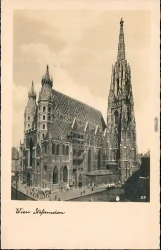 Ansichtskarte Wien Stephansdom mit Menschen 1936