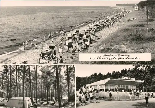 Ansichtskarte Markgrafenheide-Rostock Zeltplatz, Strand 1974