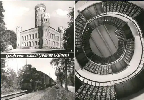 Ansichtskarte Ansichtskarte Binz (Rügen) Jagdschloss Granitz, Bäderbahn 1981