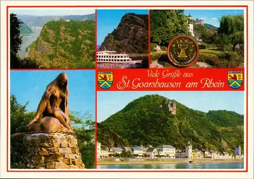 St. Goarshausen Loreley-Denkmal, Loreley-Tal, Fähre, Burg Katz 1994