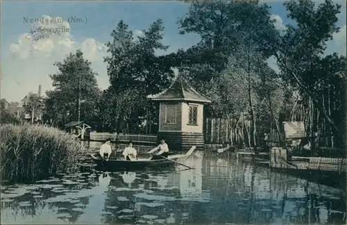 Neudamm (Neumark) Dębno Seepartie - Schwanenhaus, Ruderboot 1913 