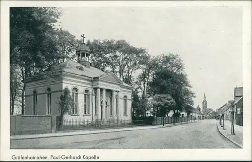 Ansichtskarte Gräfenhainichen Straßenpartie Paul Gebhardt Kapelle 1929 