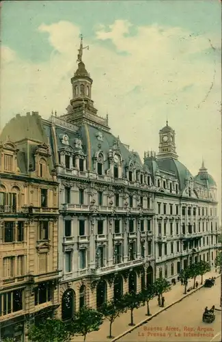 Postcard Buenos Aires La Prensa y La Intendcia 1918 