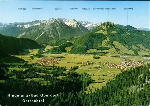 Ansichtskarte Bad Oberdorf (Algäu)-Bad Hindelang Panorama Ostrachtal 1980