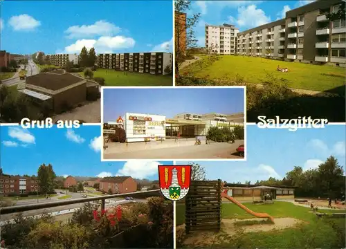 Ansichtskarte Lebenstedt-Salzgitter Neubaugebiet mit Spielplatz 1986