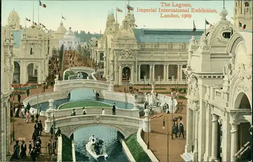 Postcard London Imperial International Exhibition - The Laggon 1909 