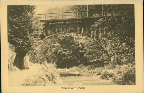 Ansichtskarte Rabenau Rabenauer Grund, an der Brücke 1918