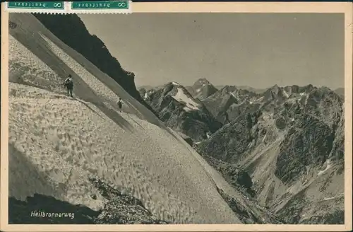 Holzgau Das steile Schneefeld am Hohen Licht - Heilbronnerweg 1929