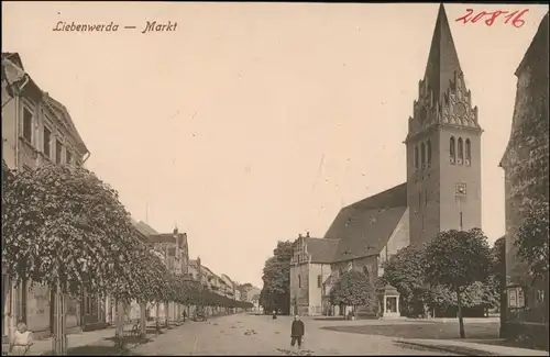 Ansichtskarte Bad Liebenwerda Marktplatz, Kirche 1913 d