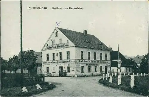 Reimswaldau Rybnica Leśna Gasthaus zum Hornschloss Kr. Waldenburg 1915