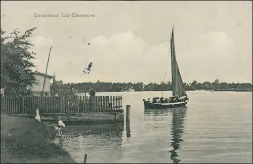 Postcard Berg Dievenow Dziwnów Hafen, Restaurant Pommern Swinemünde 1911