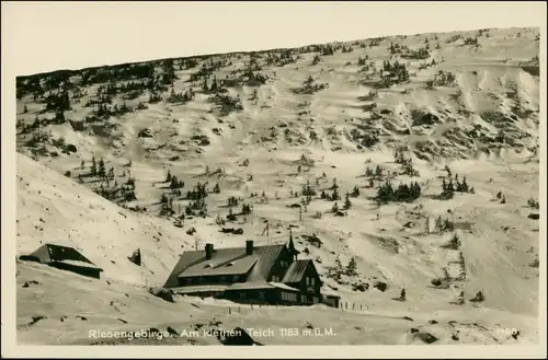 Brückenberg-Krummhübel Karpacz Górny Karpacz Kleiner Teich, Baude im Winter 1930