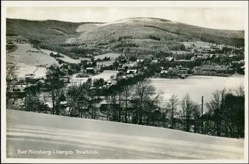 Postcard Bad Flinsberg Świeradów-Zdrój Stadt im Winter 1929