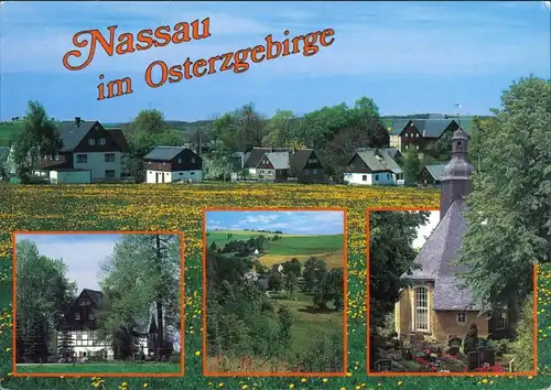 Nassau (Erzgebirge) MB  Niederdorf, Kirche Fachwerkhaus, Erzgebirge 2000