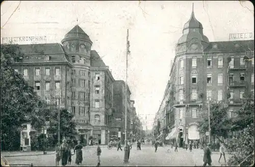 Postcard Breslau Wrocław Taschenstraße - Hotel Kronprinz 1915