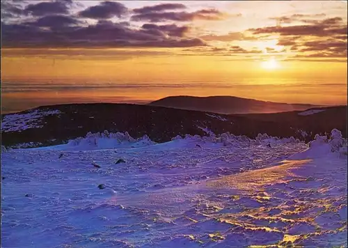 Benetzko Benecko Západ slunce nad Žalým/Sonnenuntergang über dem Berg Žalý 1982