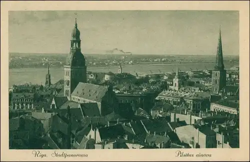 Postcard Riga Rīga Ри́га Stadtpanorama 1930