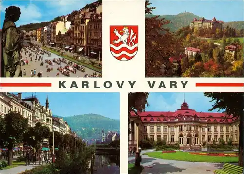 Postcard Karlsbad Karlovy Vary Schloss, Hotels, Straßen 1979